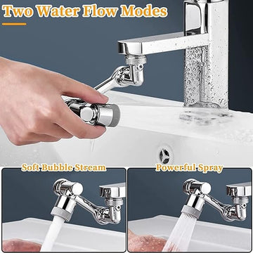 Rotation Faucet Sprayer Head Universal 1080°Rotatable Bathroom Washbasin Tap Splash Filter Water Saving Bubbler Nozzle - 1 pcs