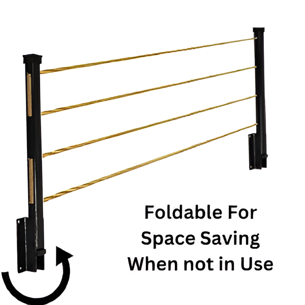 Drying Rope Stand Cloth Drying Stand with Free Rope Foldable Wall Mounted Heavy Duty Clo